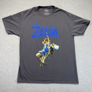 Nintendo Zelda Breath of the Wild T-Shirt Men’s Large Gray Video Game Graphic